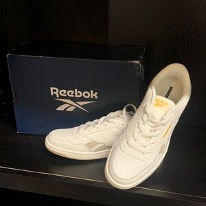 Reebok Sneakers in White with Gold Highlights